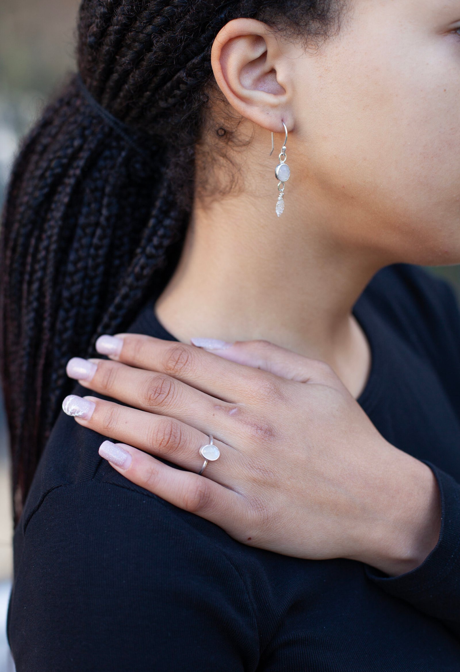 Mjesečev kamen i topaz - naušnice - Slika 4