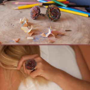 Drvenka - prsten od recikliranih drvenih bojica